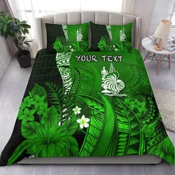 (Custom Personalised) New Caledonia Bedding Set Nautilus Green Polynesian Hibiscus LT13