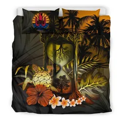 Tahiti Hibiscus Tree Of Life Hourglass Bedding Set Bedroom Decor