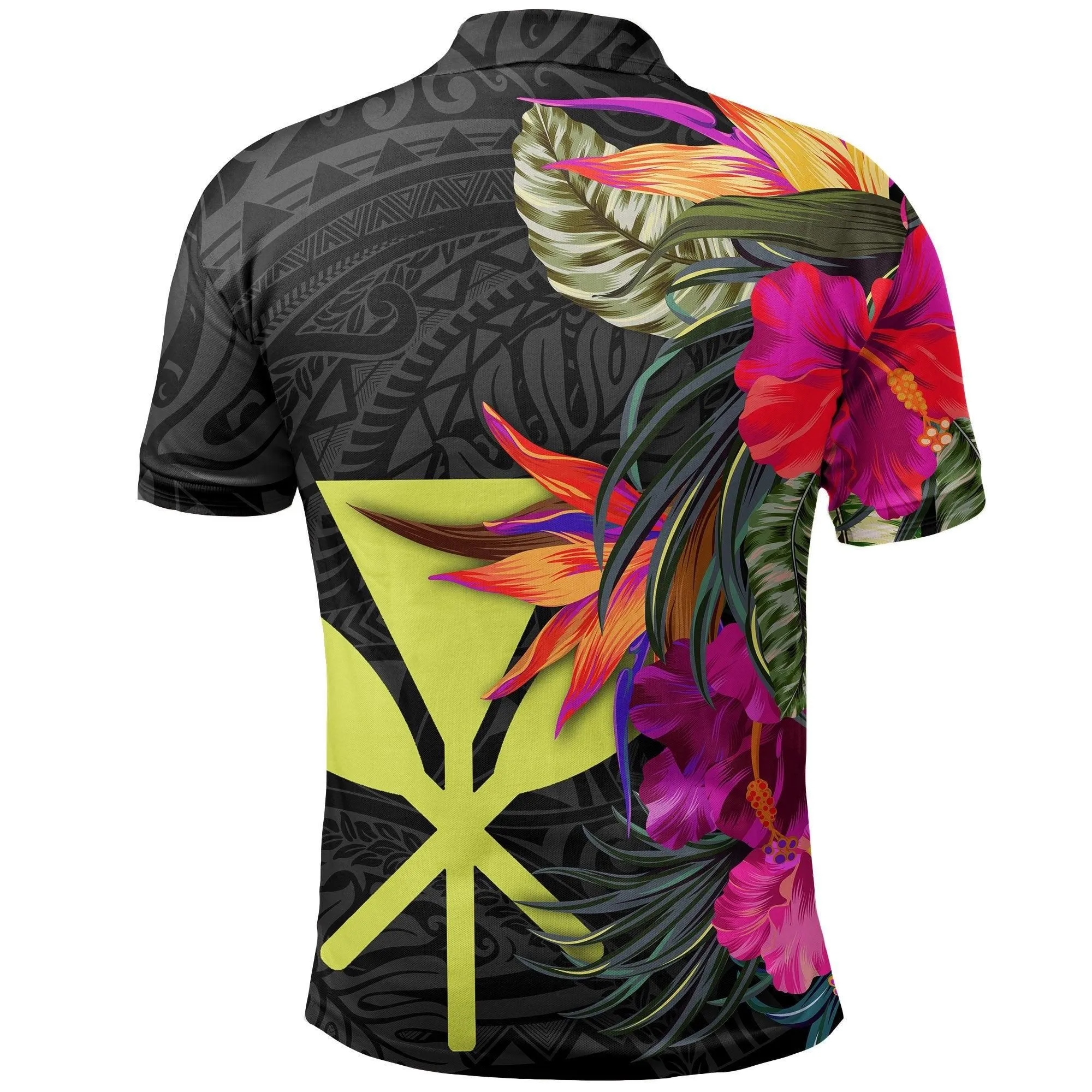 Hawaii Polo Shirt - Hibiscus Polynesian Pattern Style