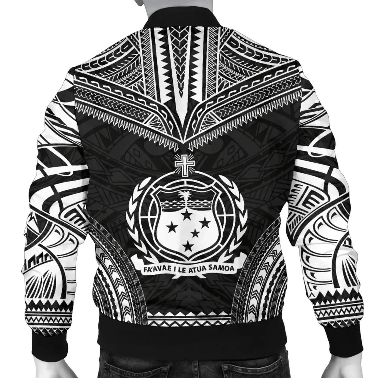 Samoa Polynesian Chief Bomber Jacket - Black Version