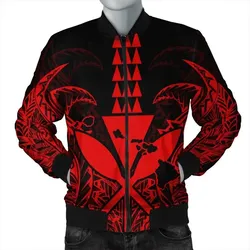 FamilyGater Jacket - Hawaii Polynesian Kanaka Kakau Bomber Jacket - Alan Style Red - AH - J4R