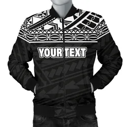 Polynesian Custom Personalised Mens Bomber Jacket - Black Style