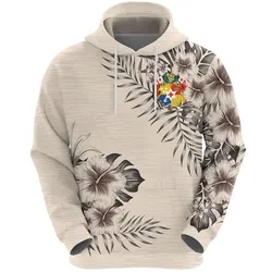 Tonga Hoodie The Beige Hibiscus No