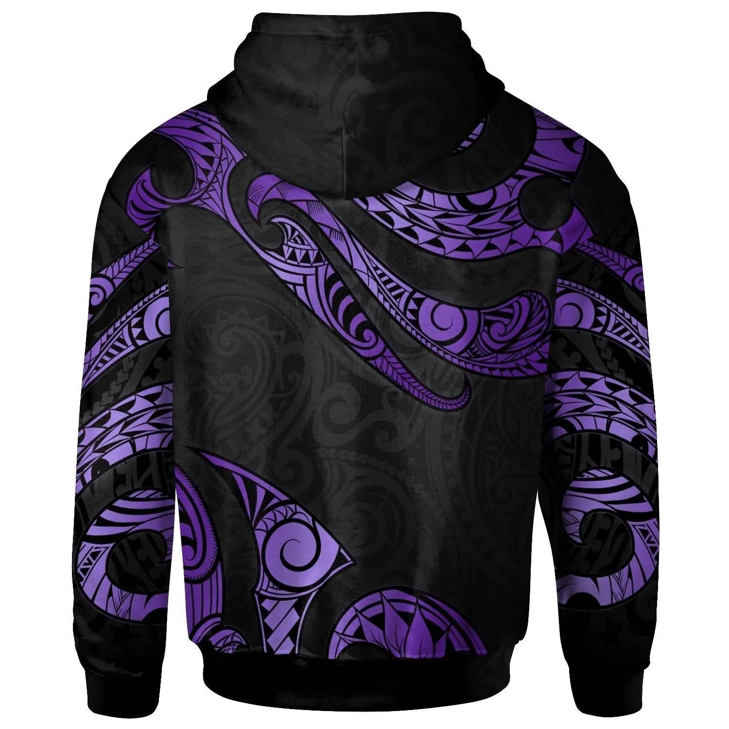 Federated States Of Micronesia Polynesian Custom Personalised Hoodie - Poly Tattoo Purple Version