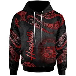 Hawaii Polynesian Hoodie - Poly Tattoo Red Version