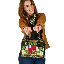 Wallis And Futuna Shoulder Handbag - Polynesian Gold Patterns Collection