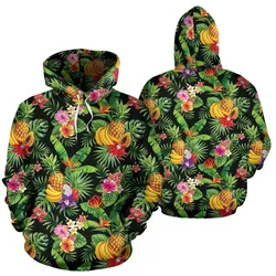 Polynesian All Over Hoodie - Polynesian Tropical Fruit and Vegetable Print 03