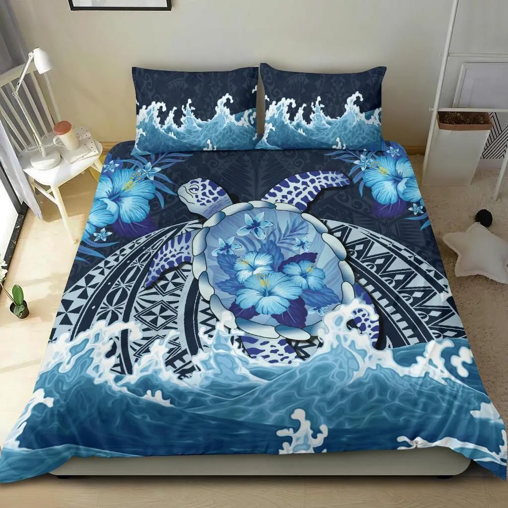 Polynesian Turtle Hibiscus The Blue Sea Bedding Set