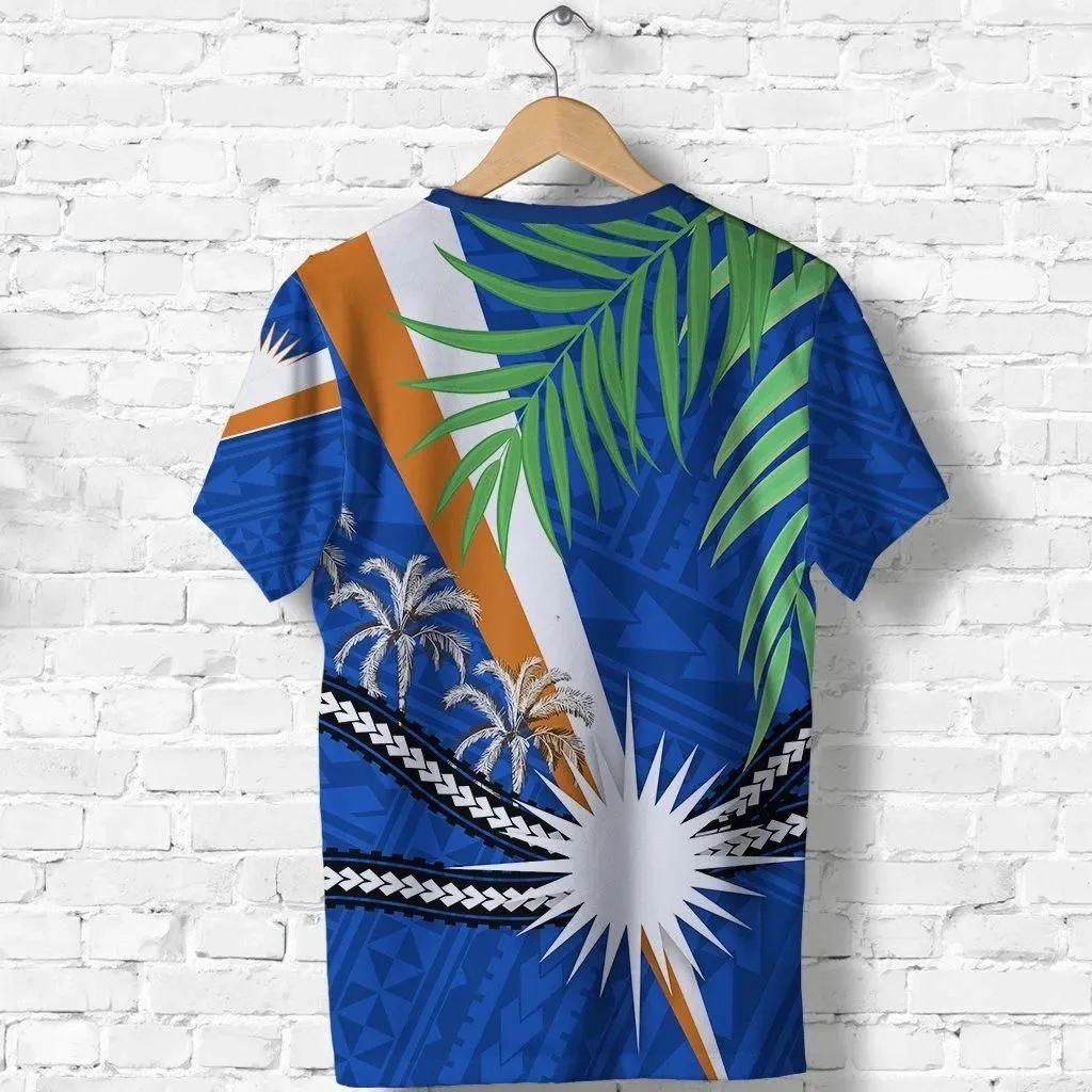 Marshall Islands Rugby T Shirt Coconut Leaves K13