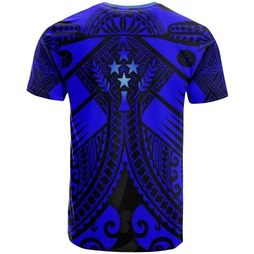 Kosrae Custom Personalised T Shirts - Blue Seal with Polynesian Tattoo