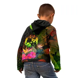 Alohawaii Clothing - Hoodie Tonga Polynesian - Hibiscus and Banana Leaves - BN15
