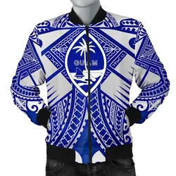 Alohawaii Jacket - Bomber Jacket Guam Polynesian - Guam White Seal with Polynesian Tattoo Ver 02 - BN18