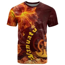 Alohawaii T-Shirt - Tee Vanuatu Polynesian - Fire Hibiscus - BN12