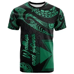 Wallis and Futuna Polynesian T shirt - Poly Tattoo Green Version
