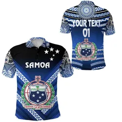 (Custom Personalised) Manu Samoa Rugby Polo Shirt Creative Style - Blue, Custom Text And Number
