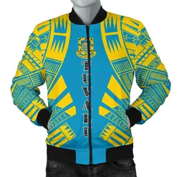 Tuvalu Men Bomber Jackets - Polynesian Tattoo Flag