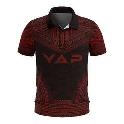 Yap Polo Shirt - Coat Of Arms Polynesian Chief Tattoo Red Version