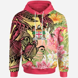 Fiji Hoodie - Flowers Tropical With Sea Animals