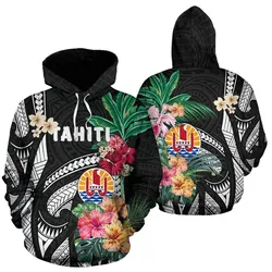 Alohawaii Clothing - Hoodie Tahitian Coat Of Arms Polynesian With Hibiscus TH5
