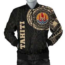 Tahiti in My Heart Polynesian Tattoo Style Men's Bomber Jacket A7