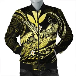 Hawaii Turtle Polynesian Bomber Jacket - Nane Style Yellow