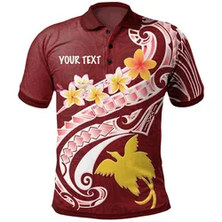 Papua New Guinea Custom Personalised Polo Shirt - PNG Seal Polynesian Patterns Plumeria