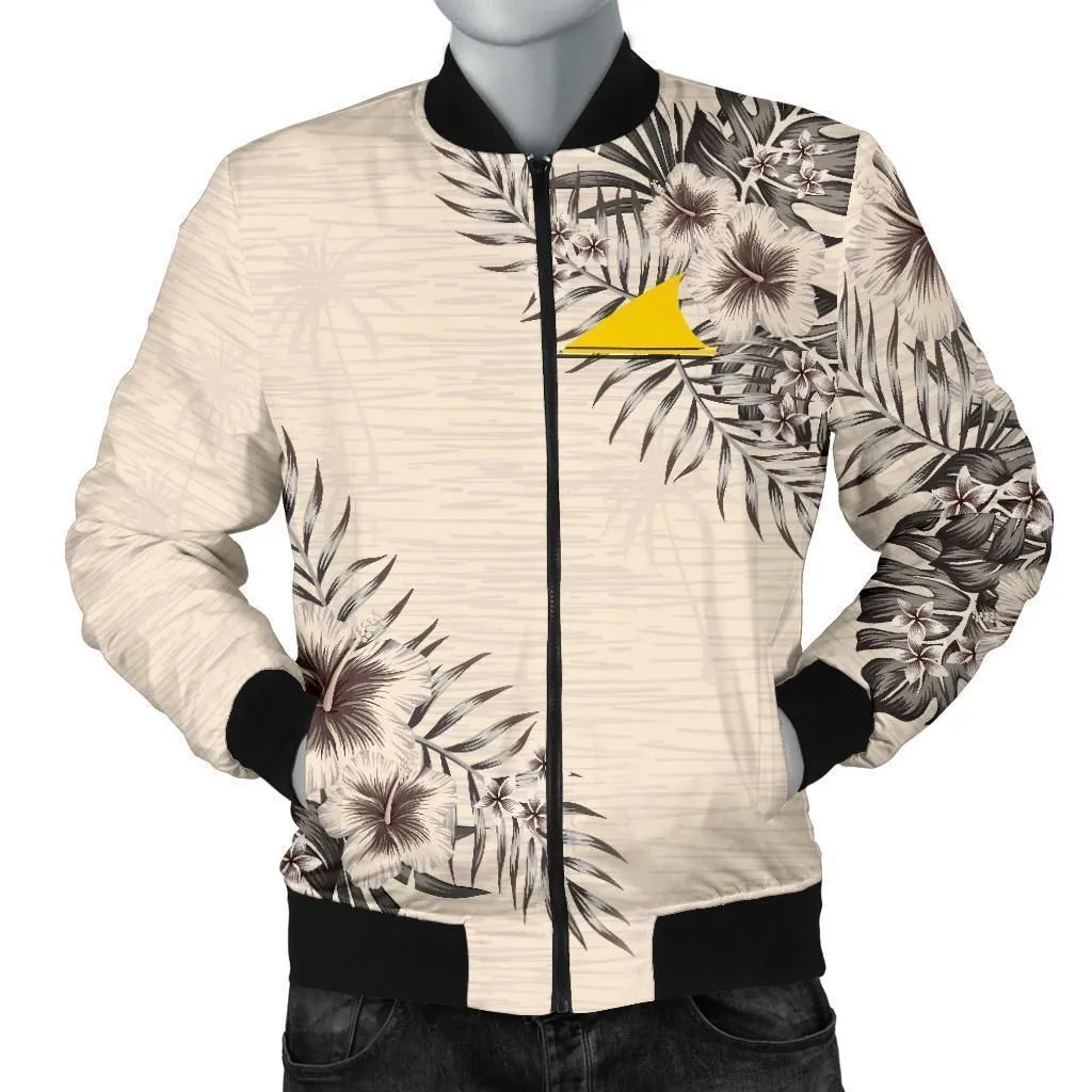 Tokelau Mens Bomber Jacket - The Beige Hibiscus