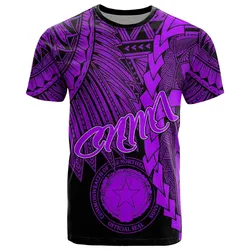 Northern Mariana Islands Polynesian T shirt - Tribal Wave Tattoo Purple