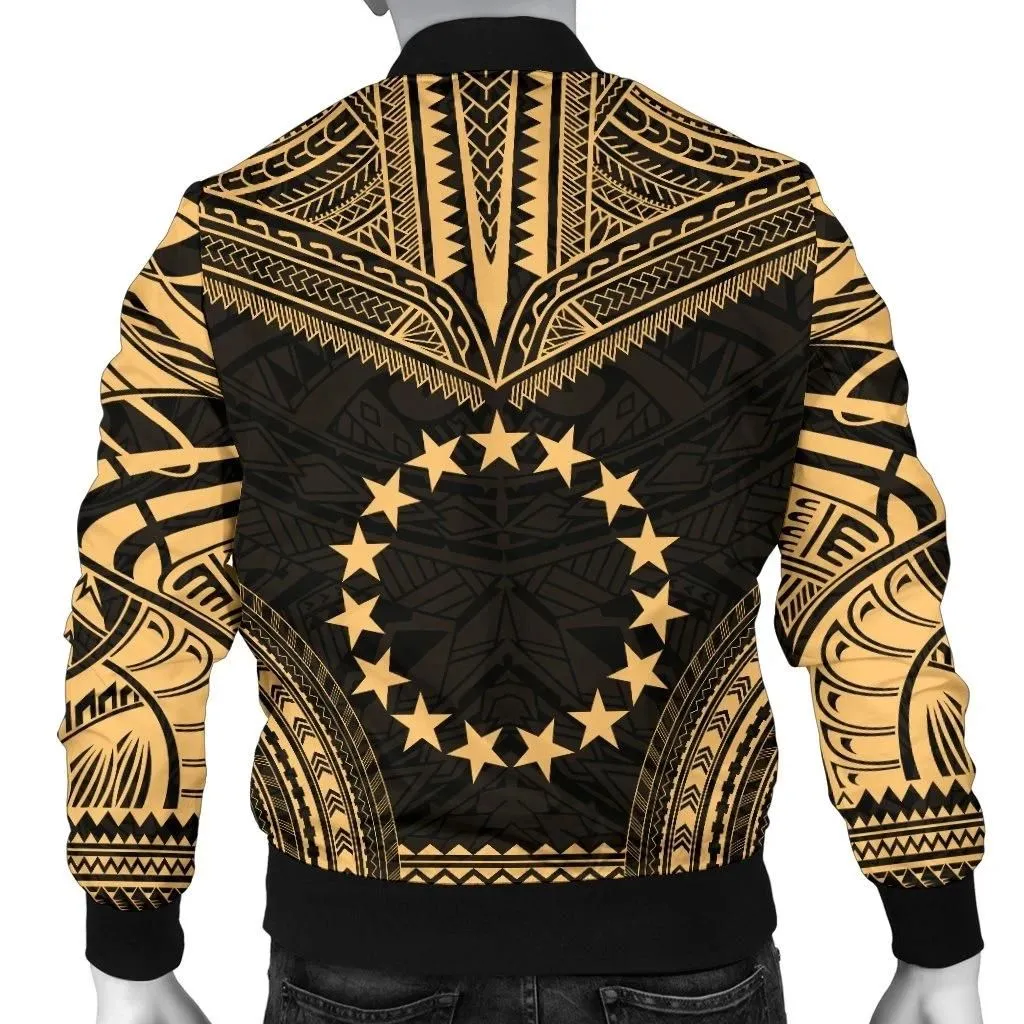FamilyGaterJacket - Bomber Jacket Cook Islands Polynesian Chief - Gold Version - Bn10