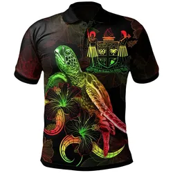 Alohawaii Shirt - Polo Shirt Fiji Polynesian - Turtle With Blooming Hibiscus Reggae - BN22