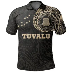 Tuvalu Polo Shirt - Tuvalu Flag Coat Of Arms Polynesian Tattoo