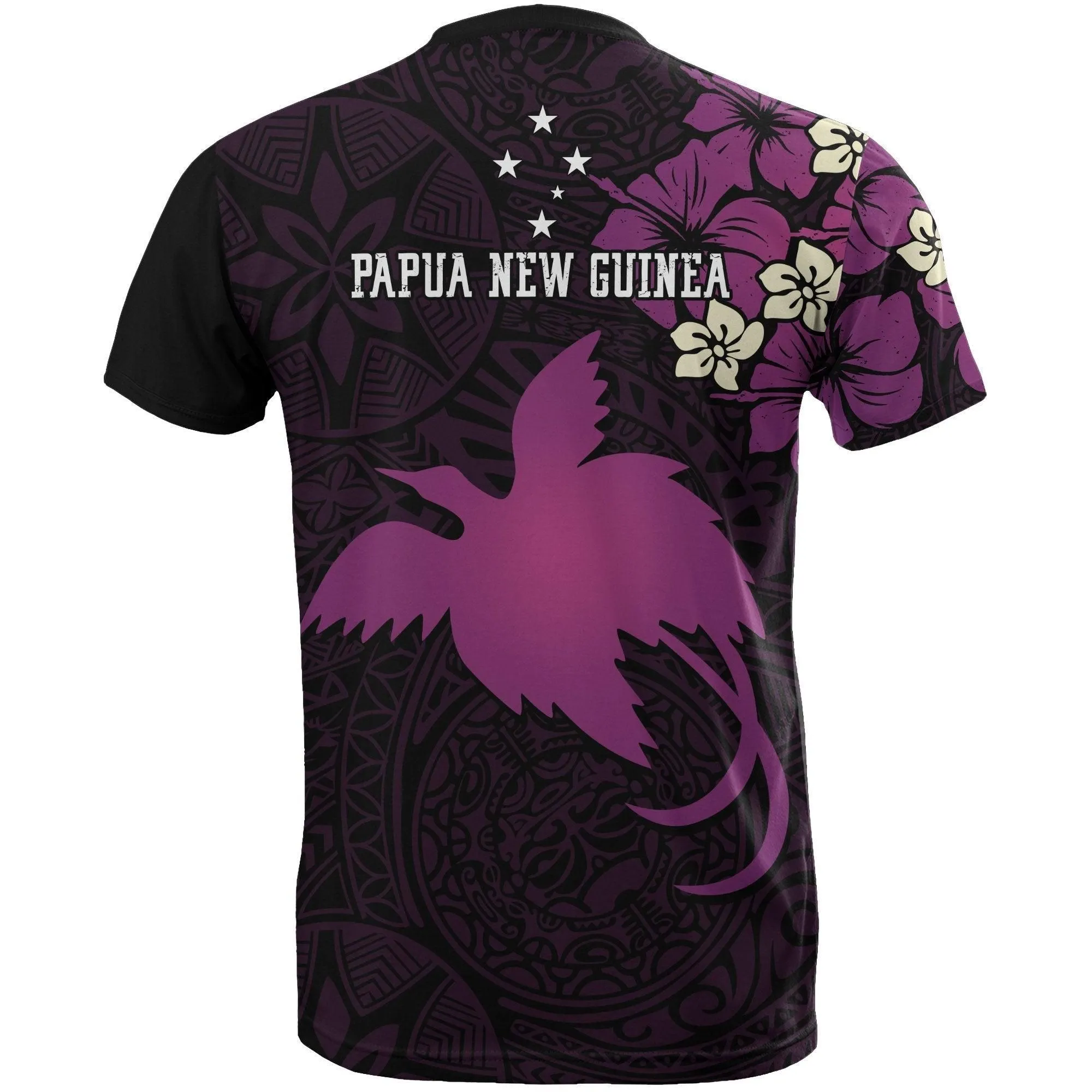Papua New Guinea T shirts - Papua New Guinea Purple Flag Hibiscus