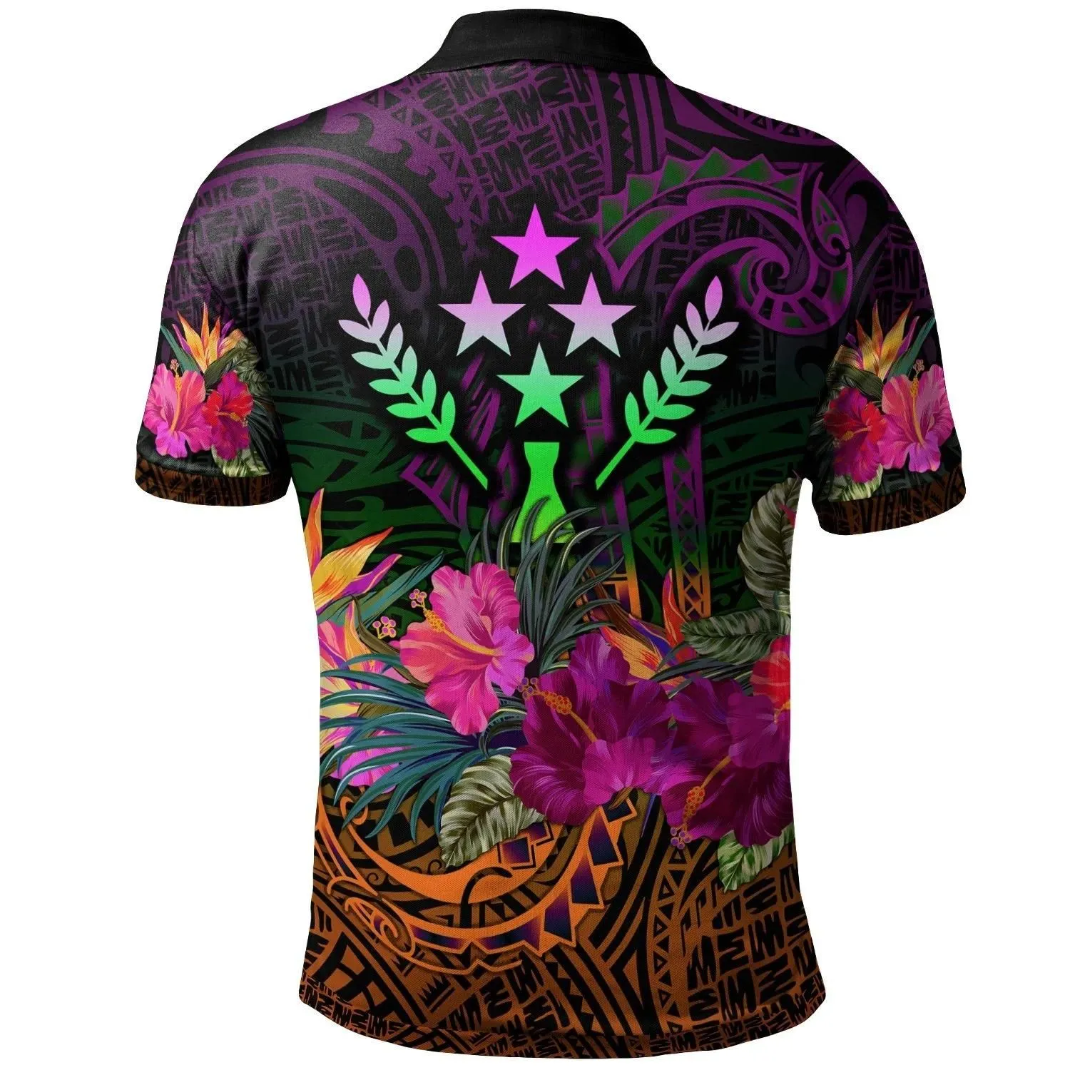 Kosrae Personalised Polo - Summer Hibiscus - BN15