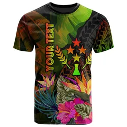 Kosrae Polynesian Personalised T-Shirt-Hibiscus and Banana Leaves