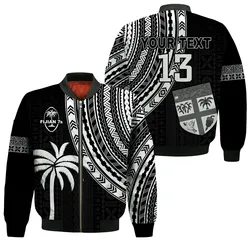(Custom Text and Number) Fiji Rugby Sevens Bomber Jacket Fijian 7s Tapa Polynesian LT13
