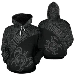 Tonga Hoodie - Tonga Coat of Arms In Turtle Polynesian Tattoo 11