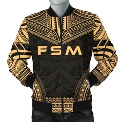 Alohawaii Jacket - Bomber Jacket Federated States Of Micronesia Polynesian Chief - Gold Version - Bn10