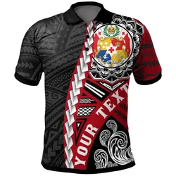 Tonga Polynesian Custom Personalised Polo Shirt - Wave Tattoo