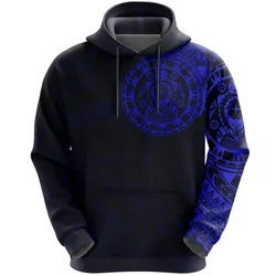 Turtle Tattoo Hoodie Polynesian - Blue A7