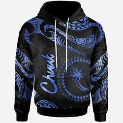 Chuuk Polynesian Hoodie - Poly Tattoo Blue Version