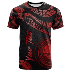 Federated States Of Micronesia Custom Personalised T-Shirt - Poly Tattoo Red Version