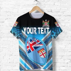 (Custom Personalised) Fiji Rugby T Shirt Map Creative Style