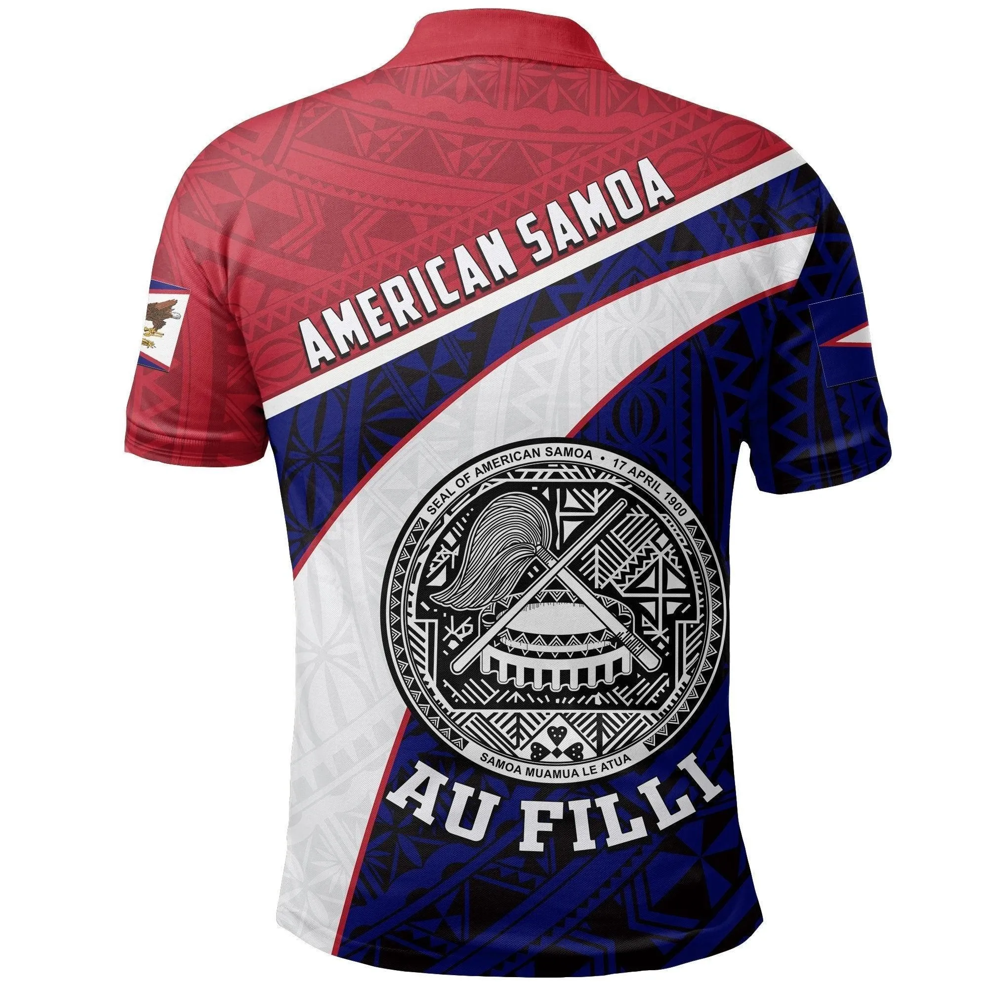 American Samoa Mens All Over Print Polo Shirt Au Filli Football