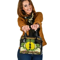 New Caledonia Shoulder Handbag - Polynesian Gold Patterns Collection