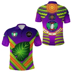 Fiji Vuci Rugby Club Polo Shirt Creative Style - Purple LT8