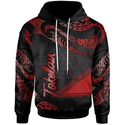 Tokelau Polynesian Hoodie - Poly Tattoo Red Version