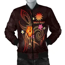 Nauru Polynesian Personalised Women's Bomber Jacket - Legend of Nauru (Red) - BN15