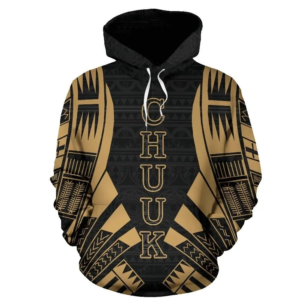 Chuuk State All Over Hoodie - Gold Tattoo Style - Bn01