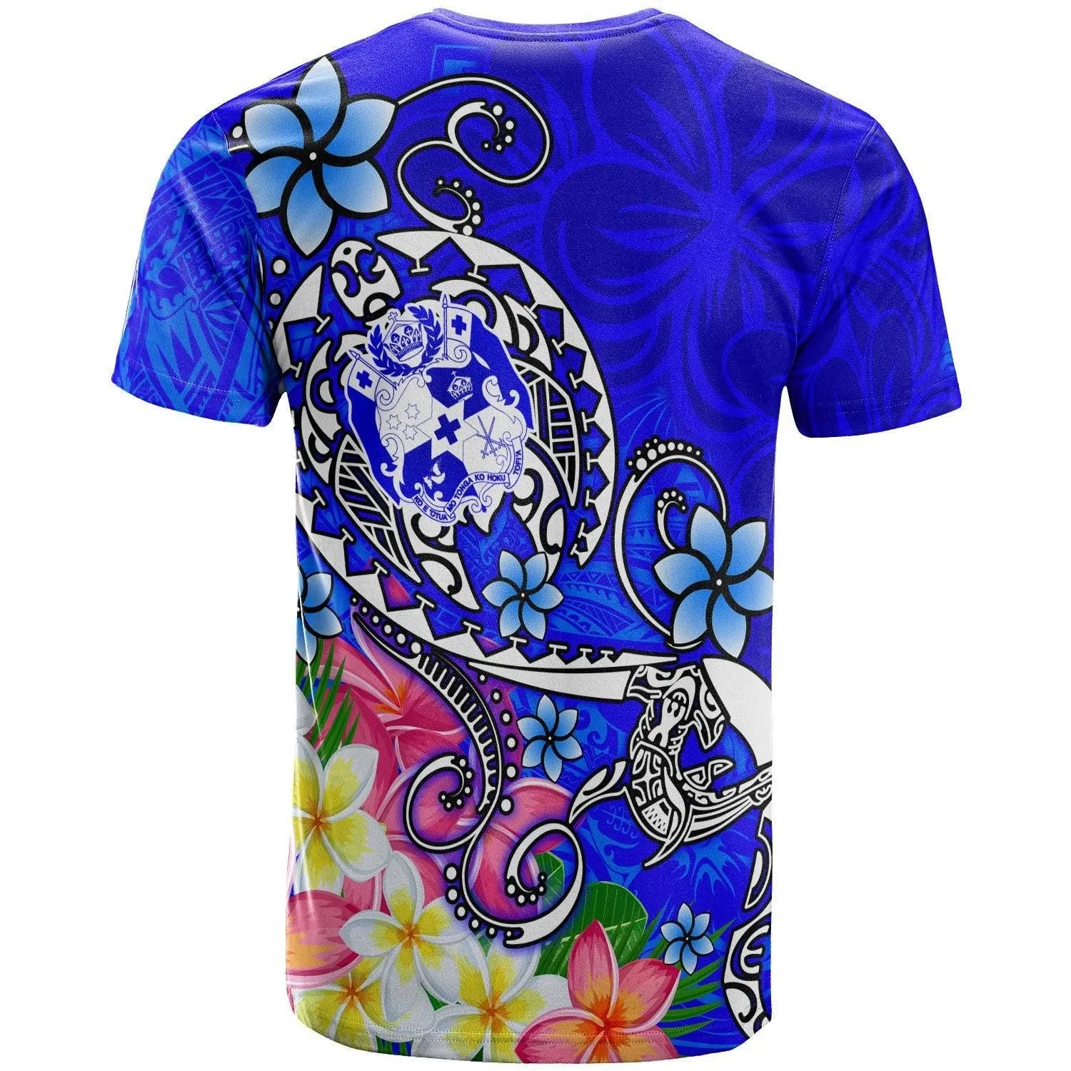 Tonga T-Shirt - Turtle Plumeria (BLUE)