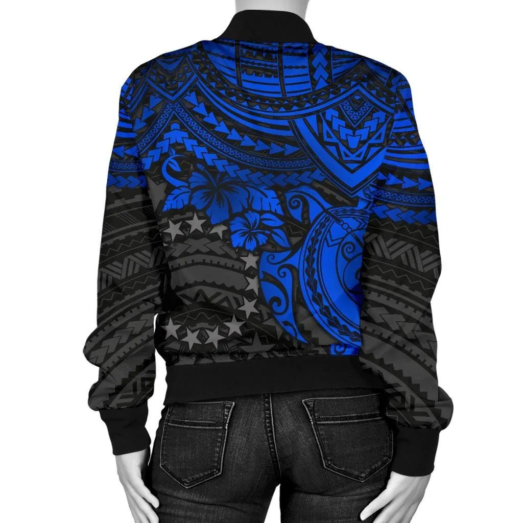 FamilyGater Jacket - Bomber Jacket Cook Islands Polynesian - Blue Turtle - BN15